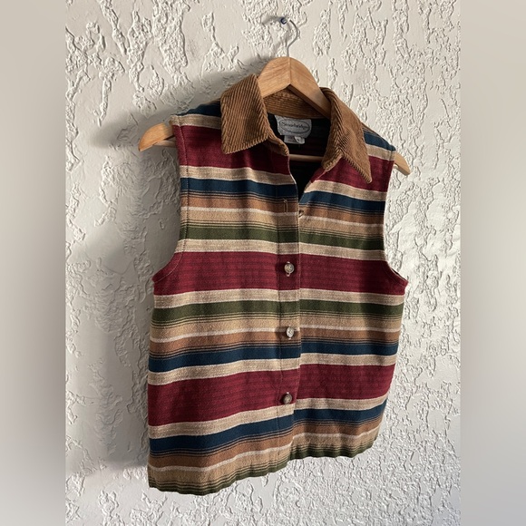 Stonebridge RARE 90s Western Serape Striped Vest - S - Picture 2 of 7